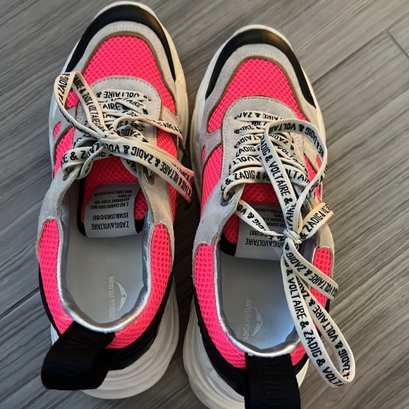 Zadig & Voltaire neon tennis shoes size 38 worn once - Picture 4 of 5